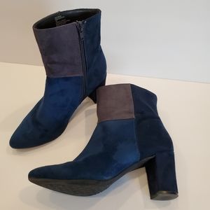 Rialto Color Block Faux Suede Booties Ankle Boots